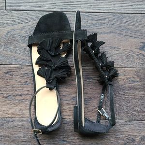 J Crew black suede sandals
